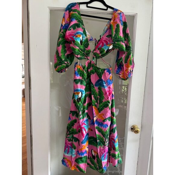 FARM Rio Pink Tropical Midi Dress - Picture 4 of 8